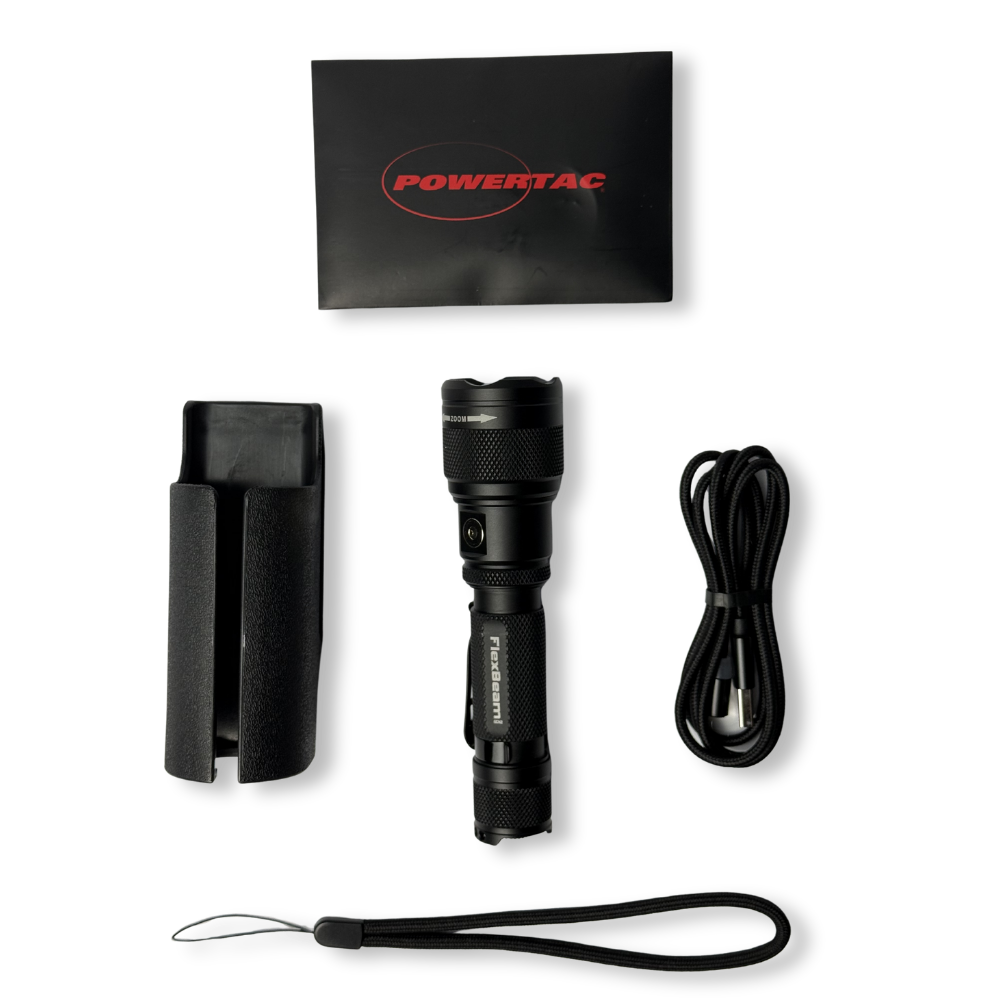 Powertac - FlexBeam GEN2  | 2000 Lumens Adjustable Beam Flashlight