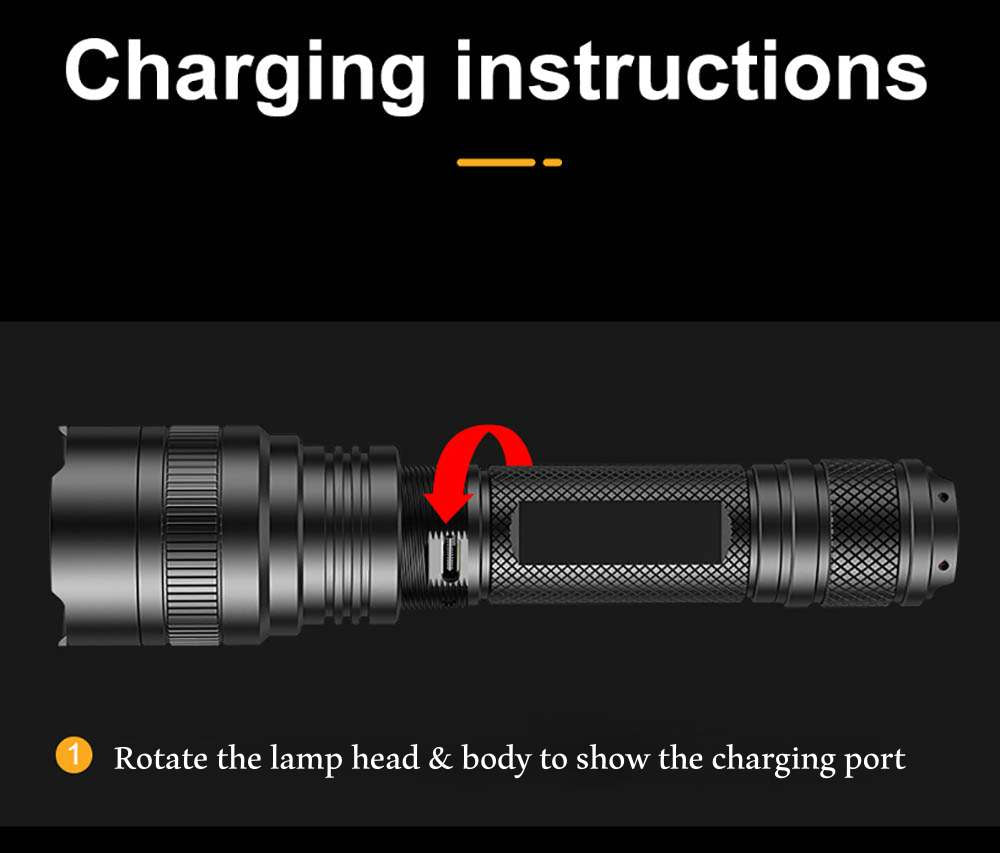 Led Rechargeable Torch Concept 8C-H